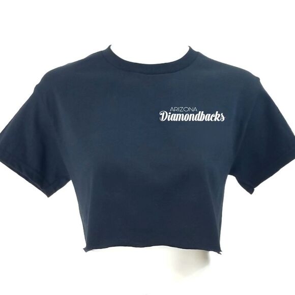 Arizona Diamondbacks Double Script MLB "Cropped" Crop Top Baseball Jersey Tee - Picture 1 of 6